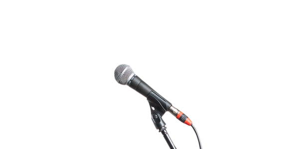 Dynamisk vokalmikrofon i stativ med kabel — klar til tilslutning til Soundboks